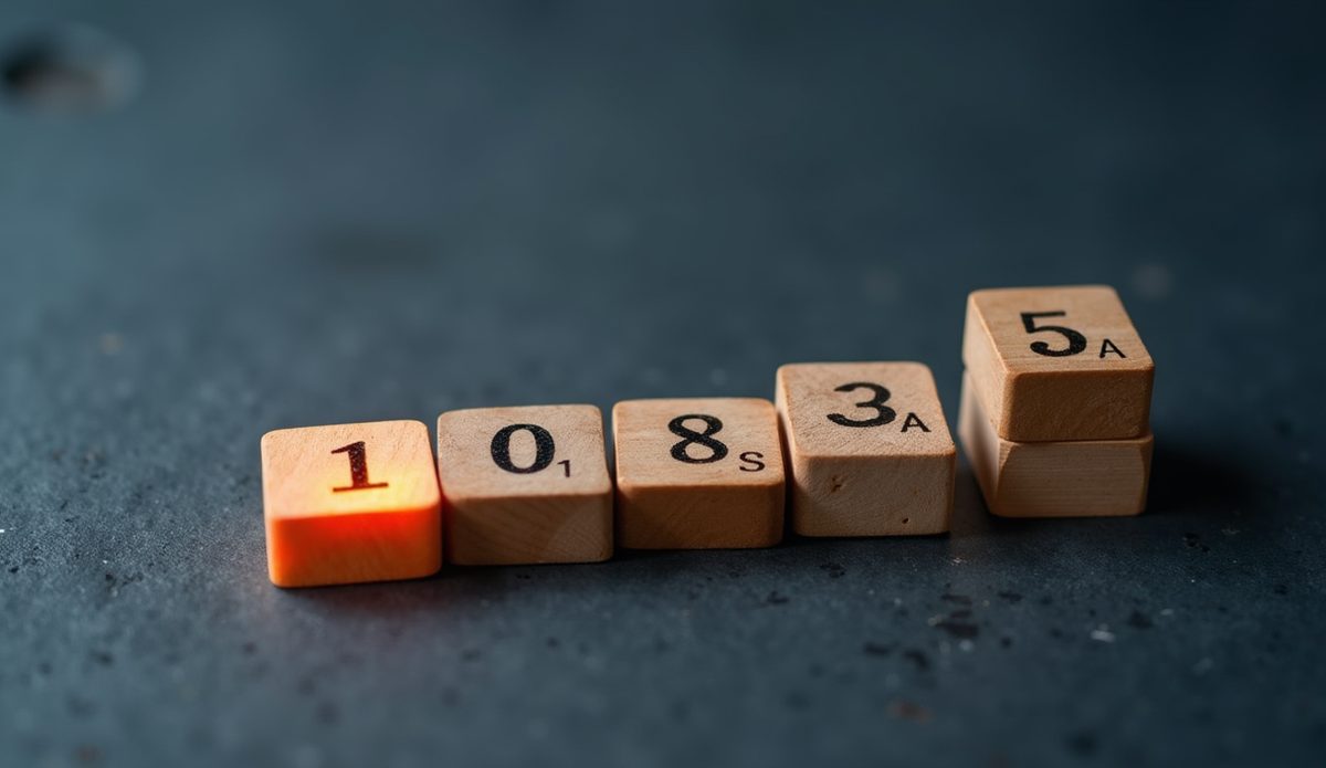 Numeroituja puupalikoita nousevassa järjestyksessä